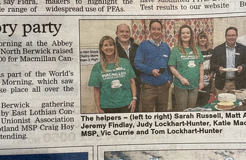 East Lothian Courier Coverage of Macmillan Coffee Morning