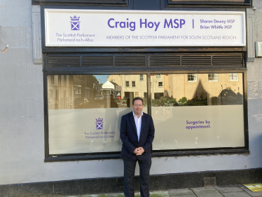 Craig Hoy MSP outside of his office.